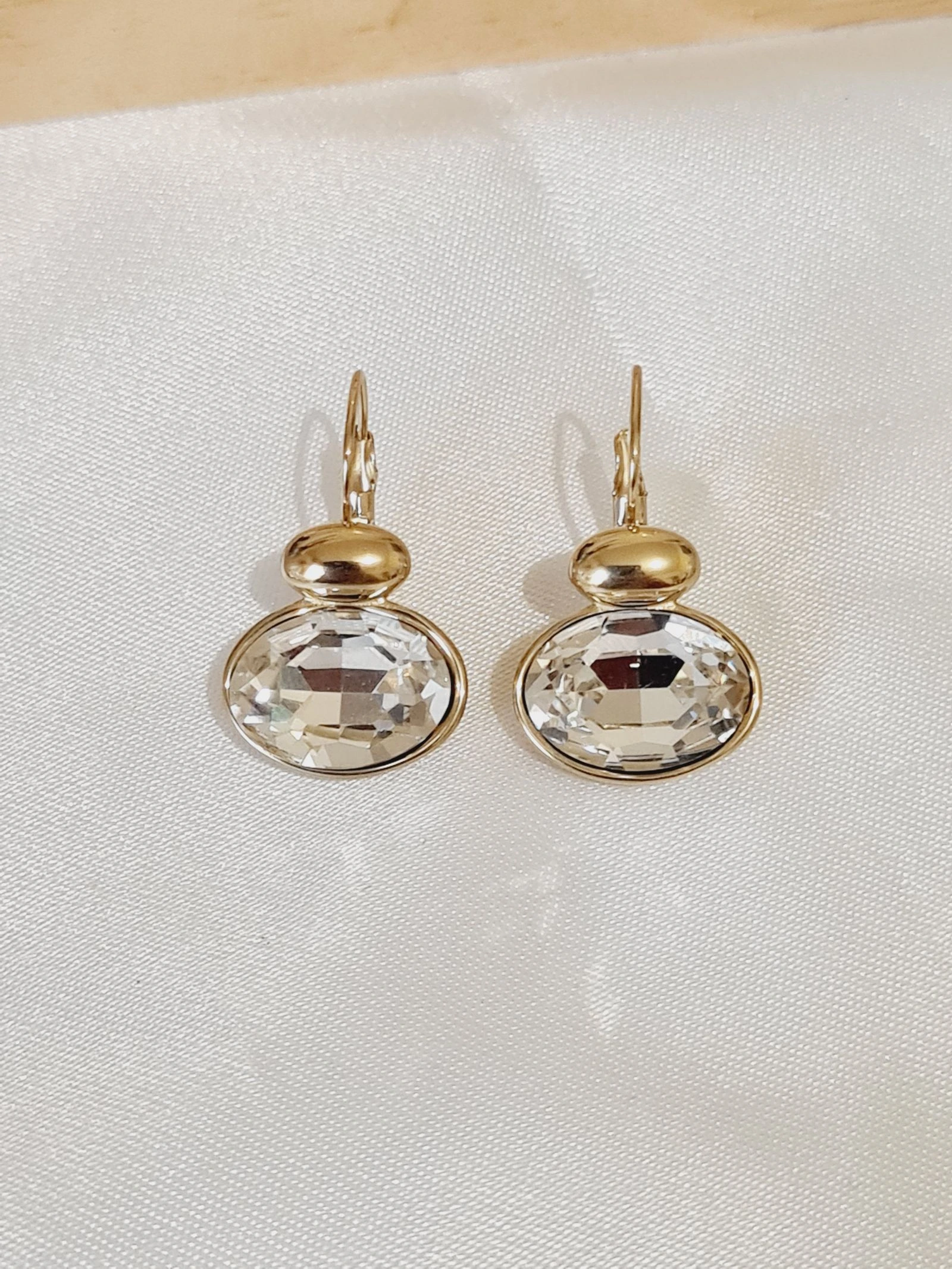 Boucles d'oreilles dorées cristaux